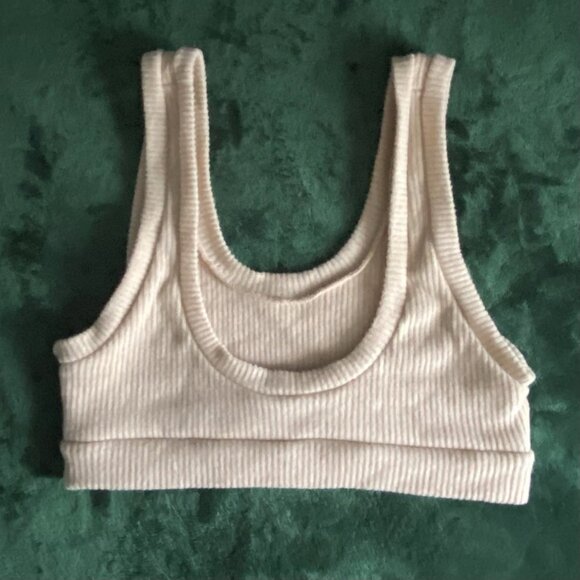 Laina rauma Sold Out Latte Dance Class Fuzzy Ribbed Thong Sports Bra Set Medium - Picture 8 of 16